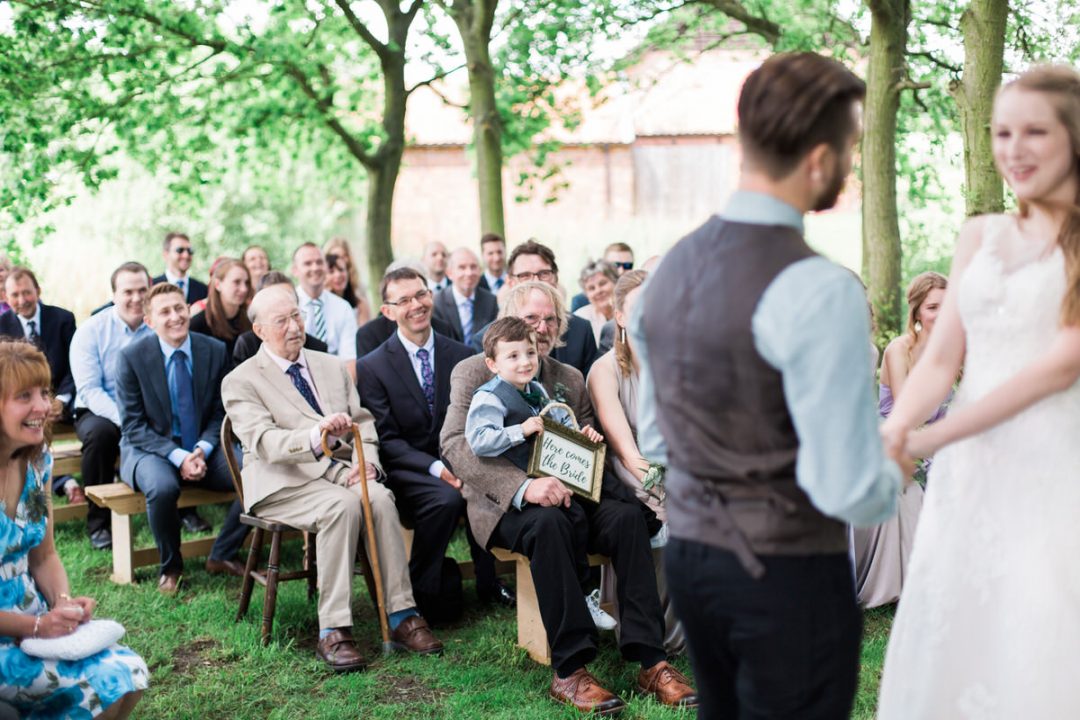 Wood farm barn outside ceremony