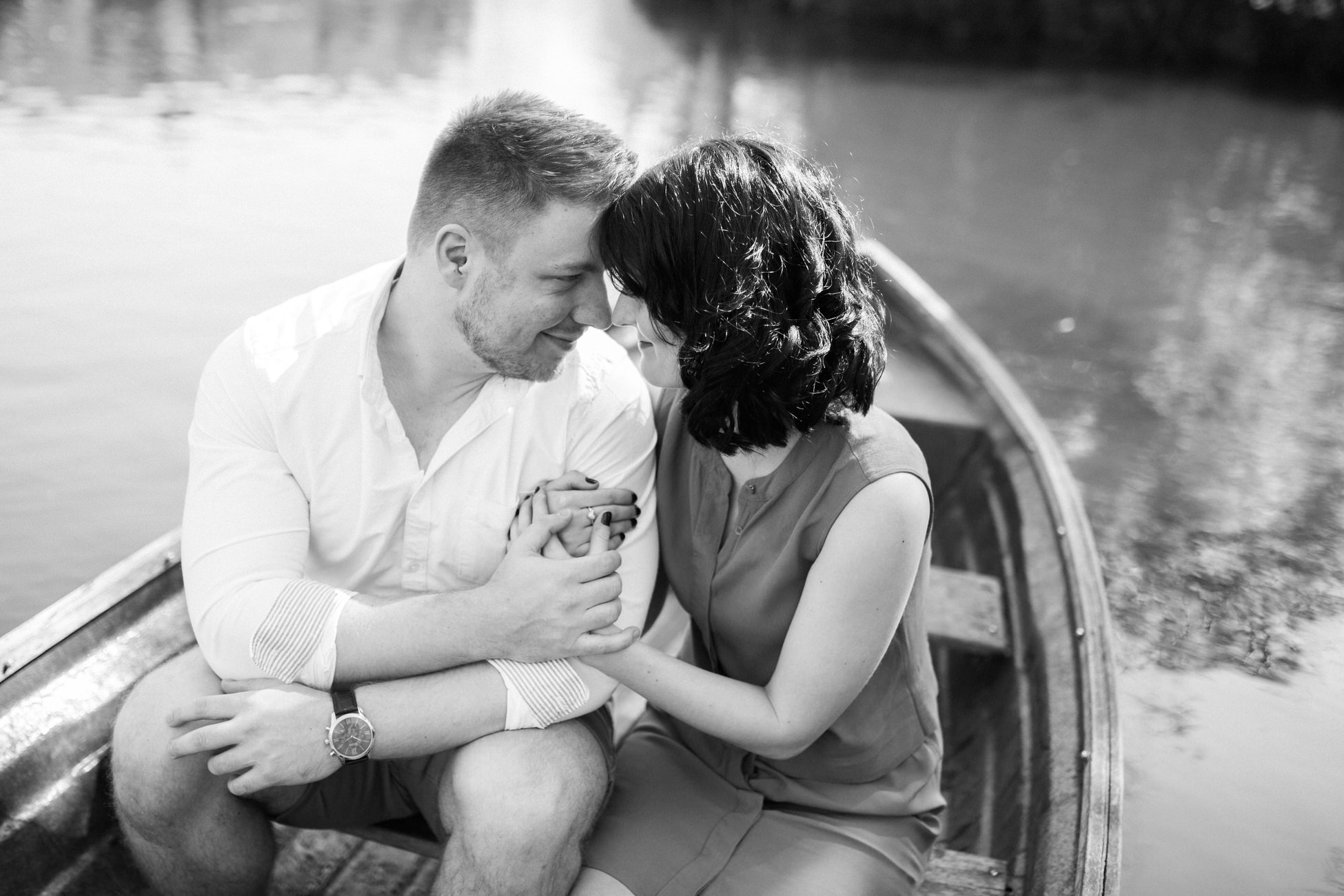 Flatford engagement shoot on the boats