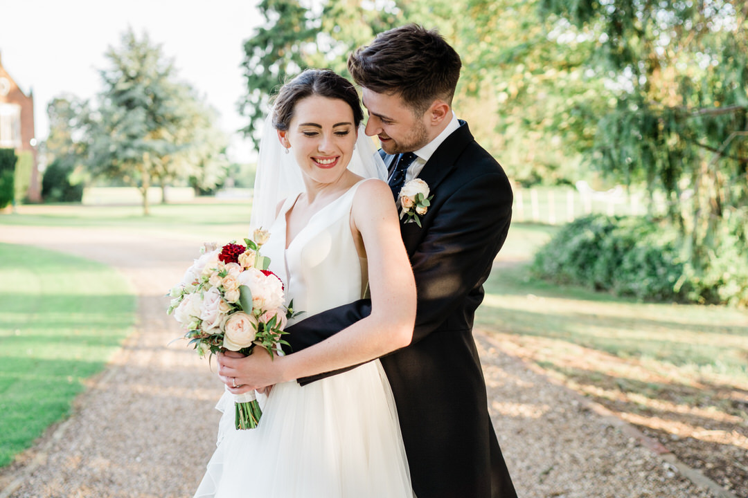 Golden hour couple portraits at Gosfield Hall wedding venue