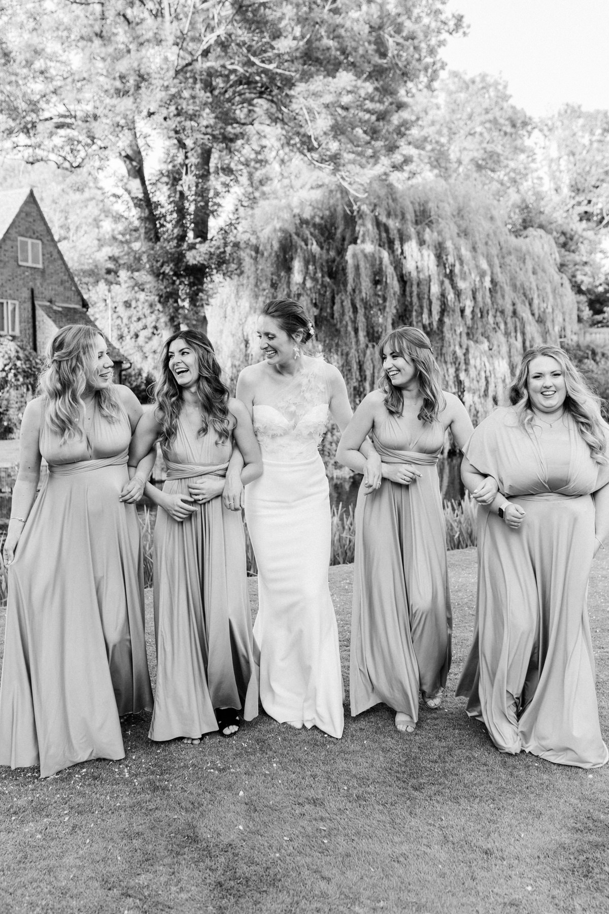 Bride and bridesmaids at Colchester wedding.